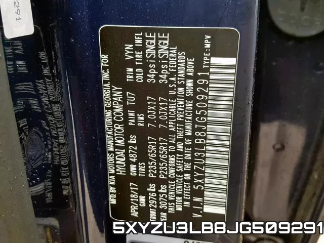 5XYZU3LB8JG509291 фото 2
