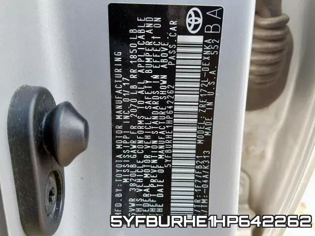5YFBURHE1HP642262 фото 2