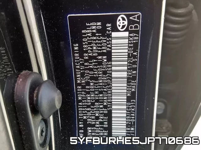 5YFBURHE5JP770686 фото 2