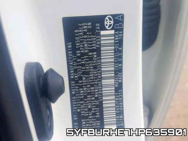 5YFBURHE7HP635901 фото 2