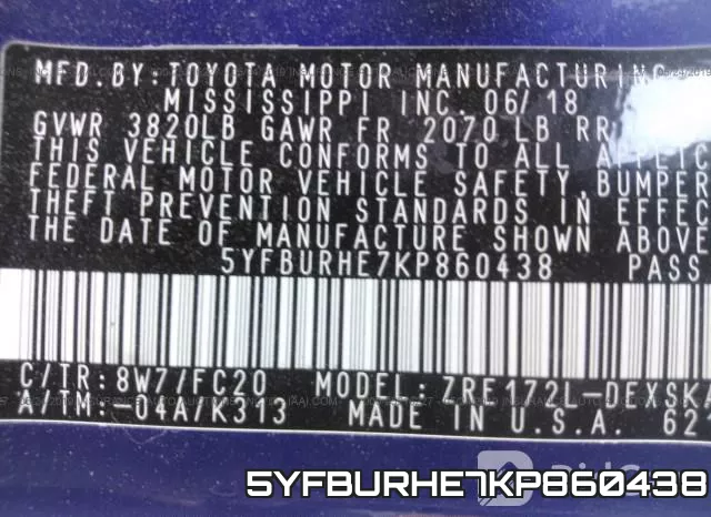 5YFBURHE7KP860438 фото 10