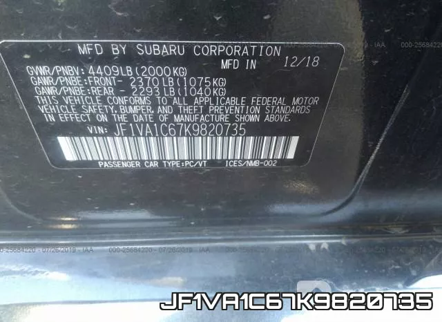 JF1VA1C67K9820735 фото 10