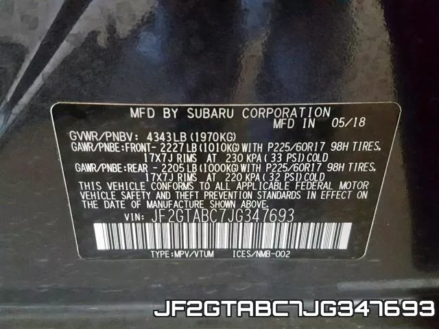 JF2GTABC7JG347693 фото 2