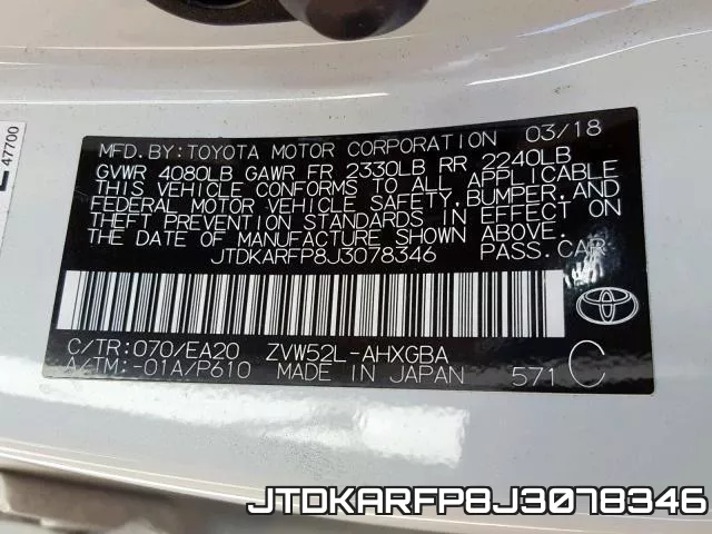 JTDKARFP8J3078346 фото 2