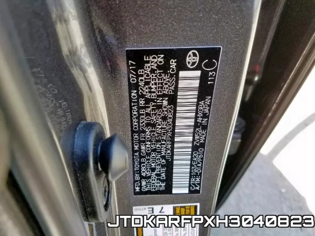 JTDKARFPXH3040823 фото 2