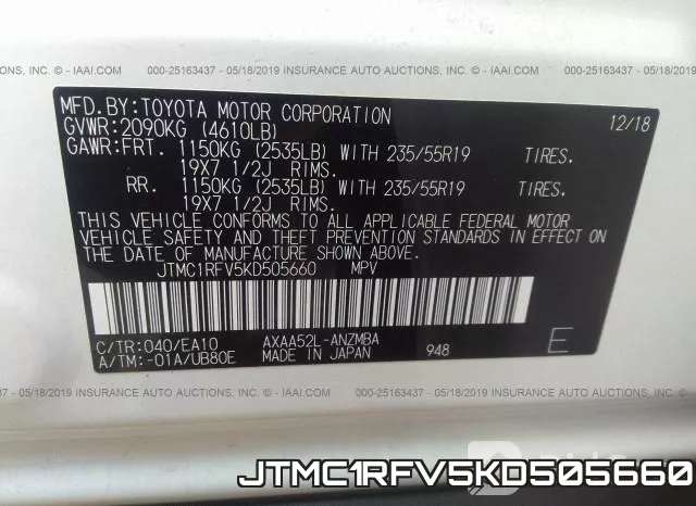 JTMC1RFV5KD505660 фото 9