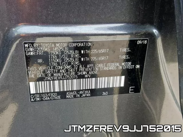 JTMZFREV9JJ752015 фото 2