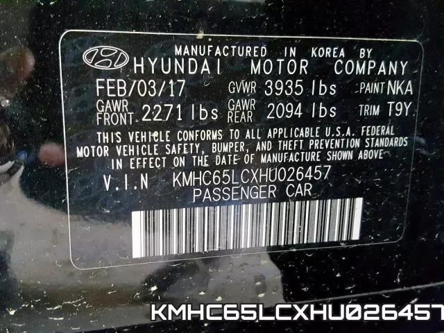 KMHC65LCXHU026457 фото 2