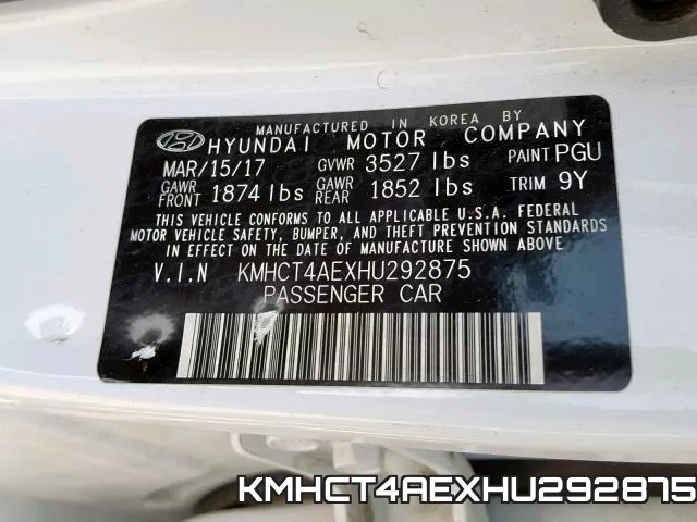 KMHCT4AEXHU292875 фото 2