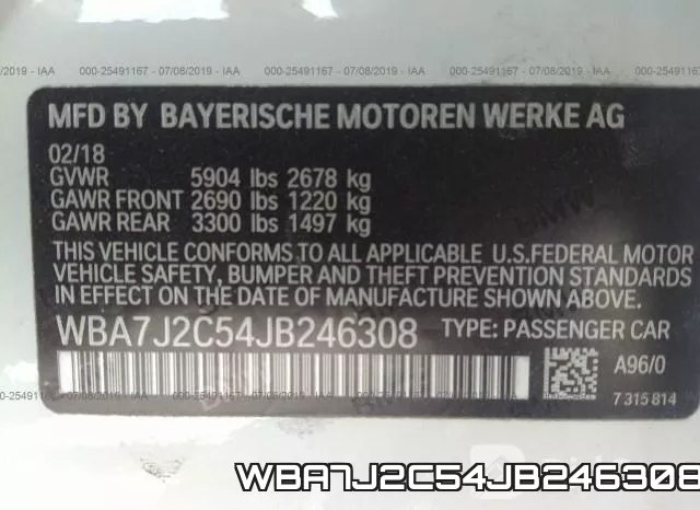 WBA7J2C54JB246308 фото 10