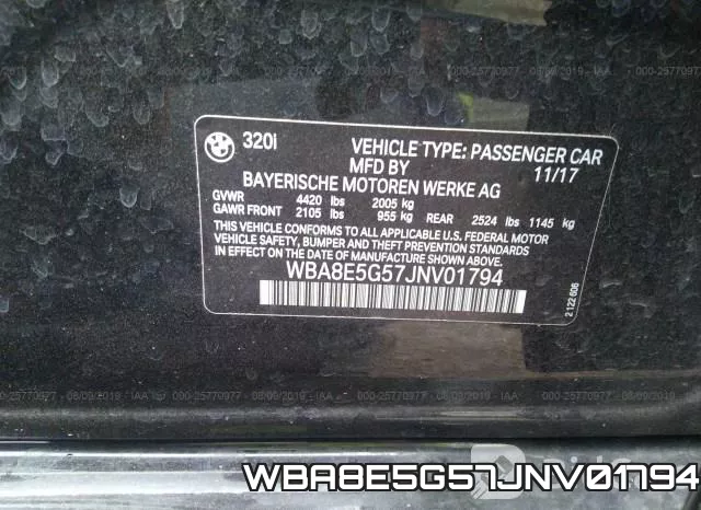 WBA8E5G57JNV01794 фото 10