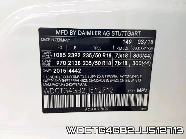WDCTG4GB2JJ512713 фото 2