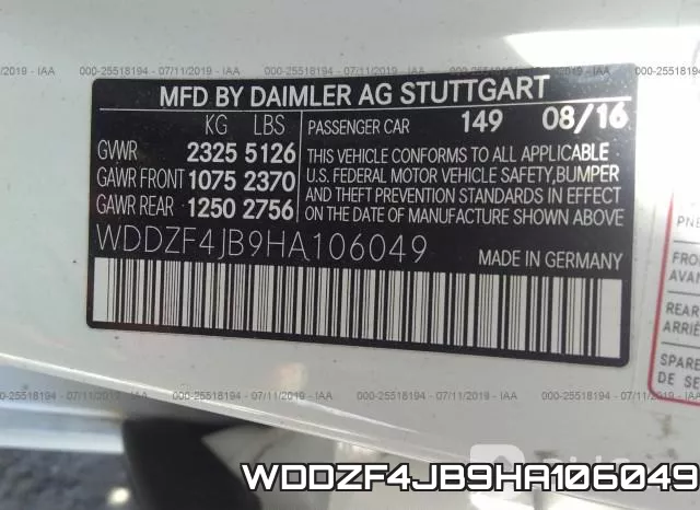 WDDZF4JB9HA106049 фото 10