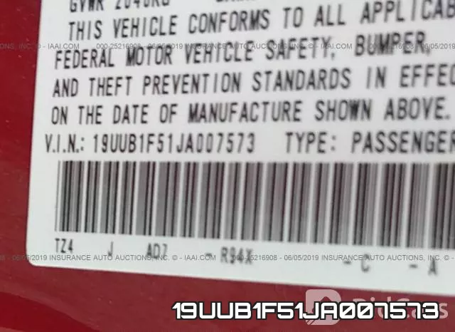 19UUB1F51JA007573 фото 10