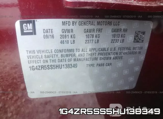1G4ZR5SS5HU138349 фото 10