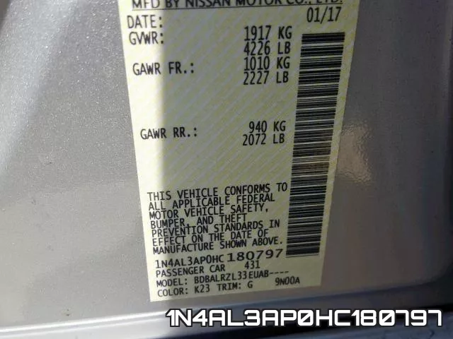 1N4AL3AP0HC180797 фото 2