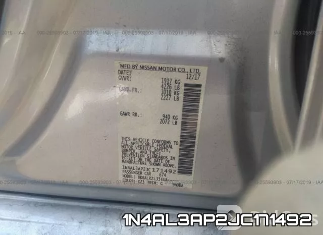 1N4AL3AP2JC171492 фото 10