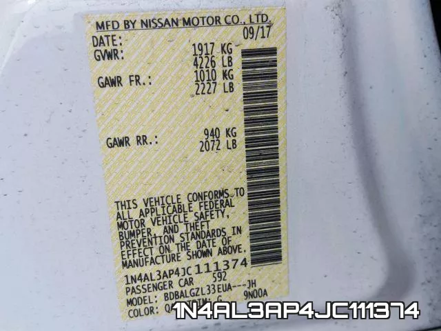 1N4AL3AP4JC111374 фото 2