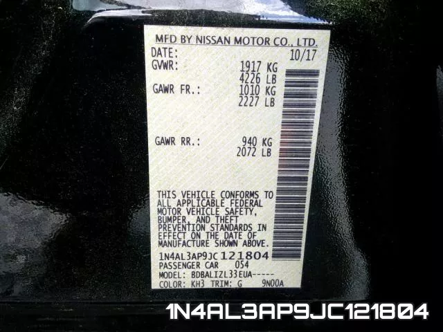 1N4AL3AP9JC121804 фото 2