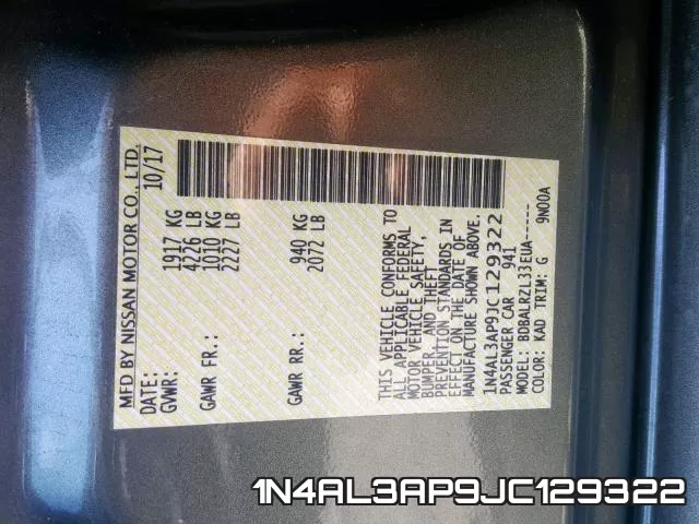 1N4AL3AP9JC129322 фото 2