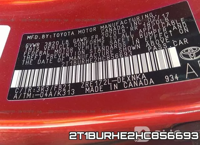 2T1BURHE2HC856693 фото 10