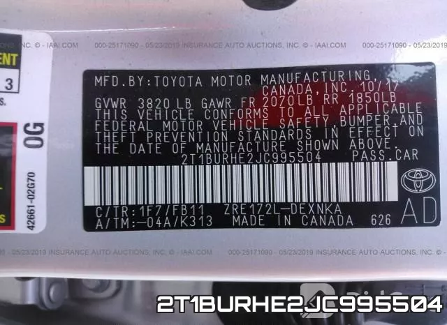 2T1BURHE2JC995504 фото 10
