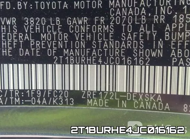 2T1BURHE4JC016162 фото 10