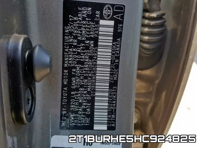 2T1BURHE5HC924825 фото 2
