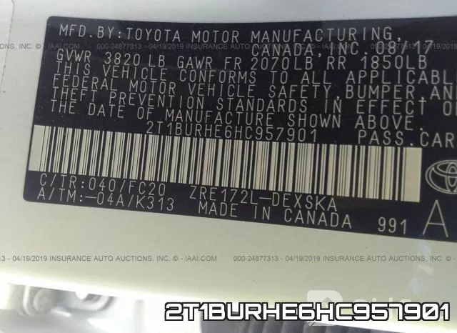 2T1BURHE6HC957901 фото 10