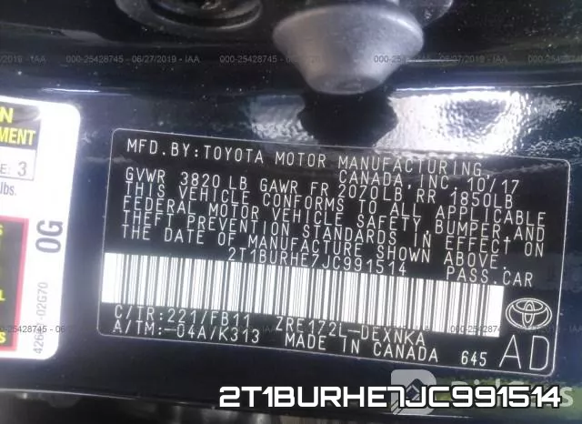 2T1BURHE7JC991514 фото 10