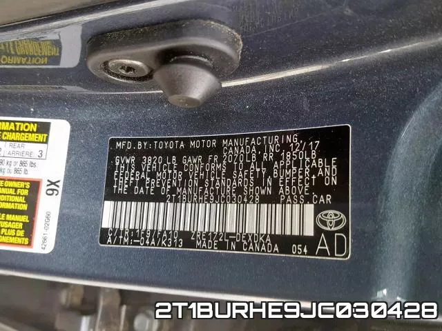2T1BURHE9JC030428 фото 2