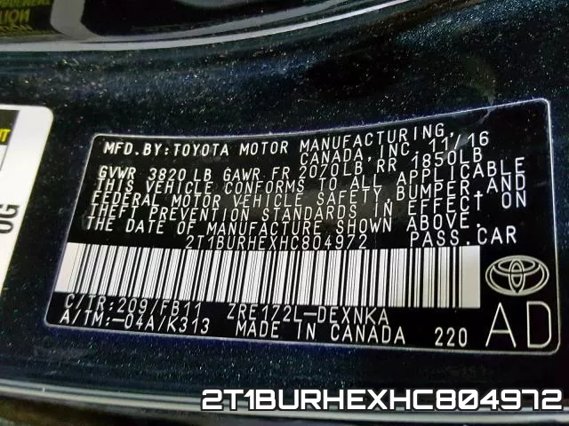 2T1BURHEXHC804972 фото 2