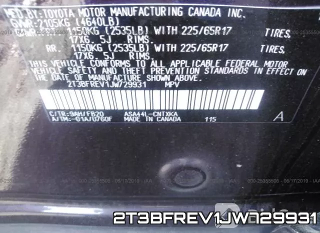 2T3BFREV1JW729931 фото 10