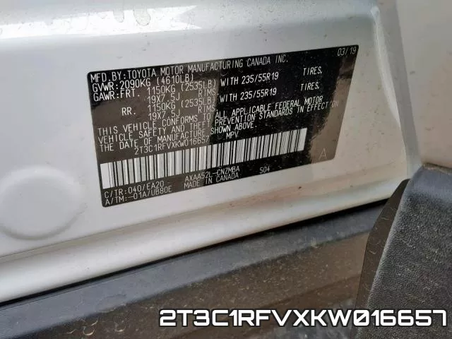 2T3C1RFVXKW016657 фото 2