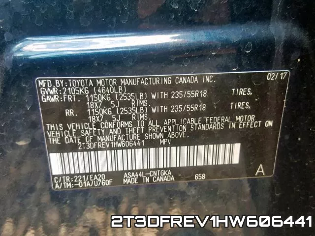 2T3DFREV1HW606441 фото 2