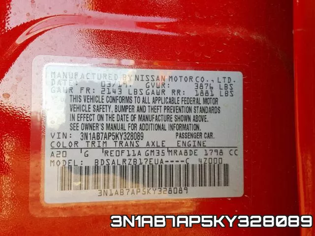 3N1AB7AP5KY328089 фото 2