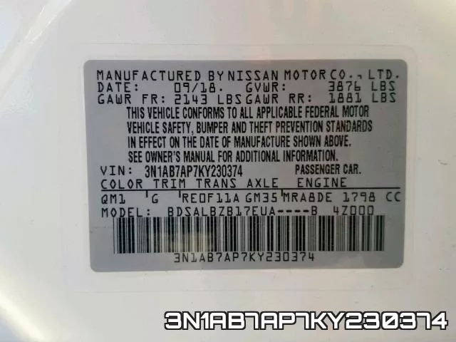 3N1AB7AP7KY230374 фото 2