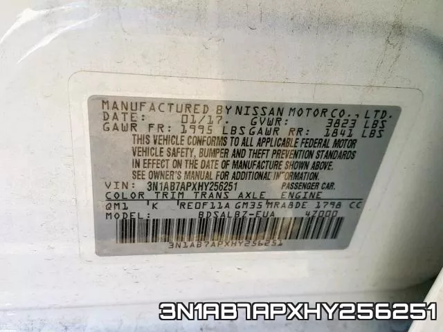 3N1AB7APXHY256251 фото 2