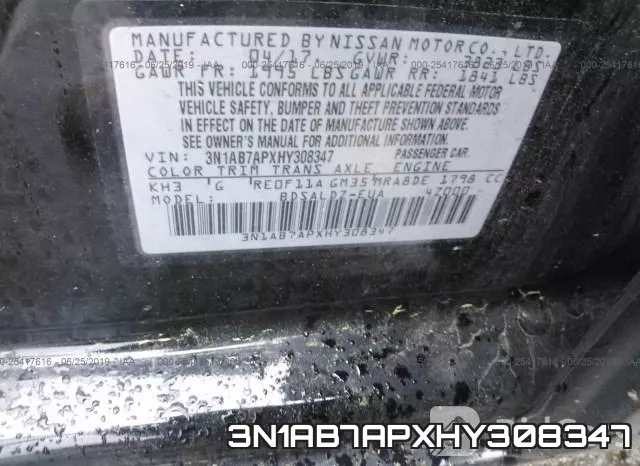 3N1AB7APXHY308347 фото 10