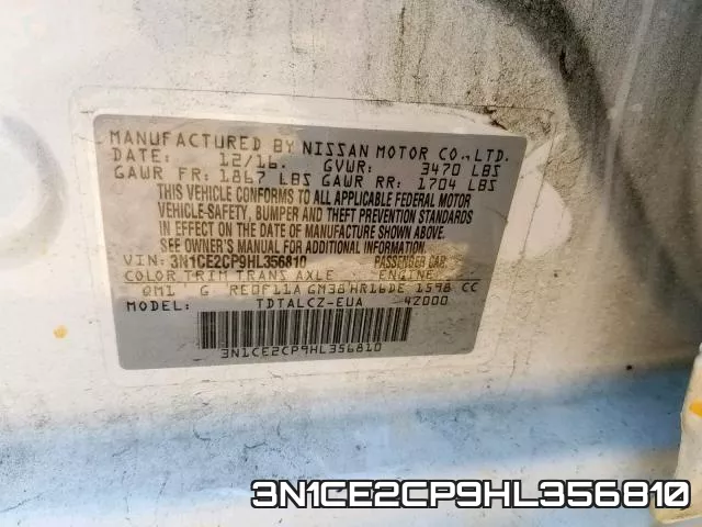 3N1CE2CP9HL356810 фото 2