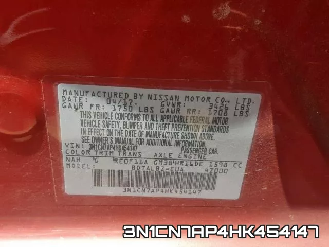 3N1CN7AP4HK454147 фото 2