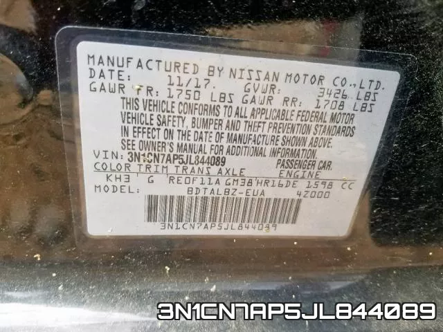 3N1CN7AP5JL844089 фото 2