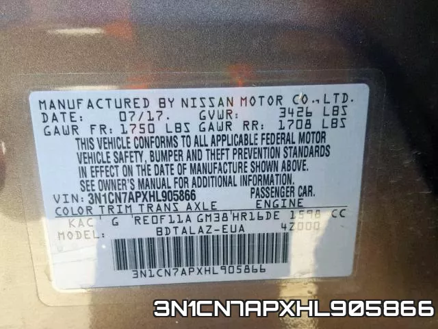 3N1CN7APXHL905866 фото 2