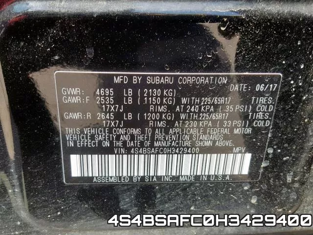 4S4BSAFC0H3429400 фото 2