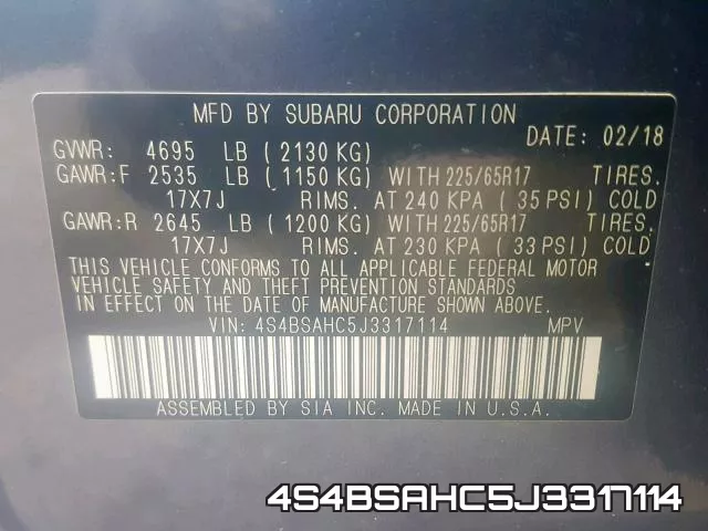 4S4BSAHC5J3317114 фото 2