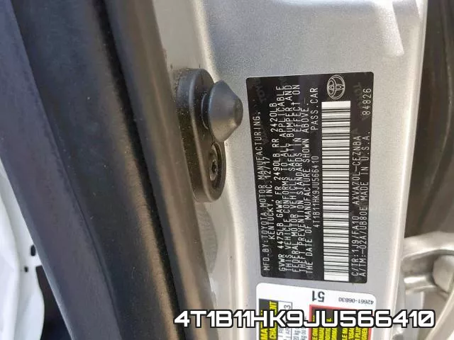 4T1B11HK9JU566410 фото 2