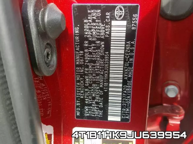 4T1B11HK9JU639954 фото 2
