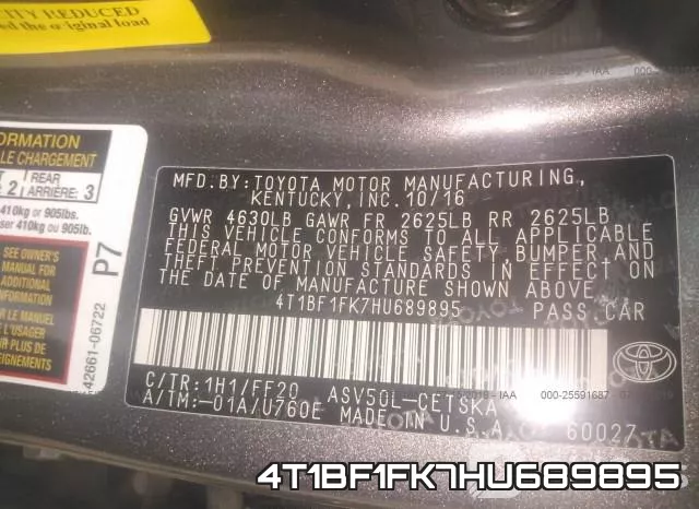 4T1BF1FK7HU689895 фото 10