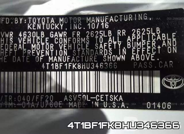 4T1BF1FK8HU346366 фото 10