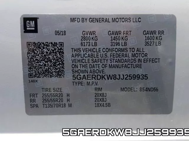 5GAERDKW8JJ259935 фото 2
